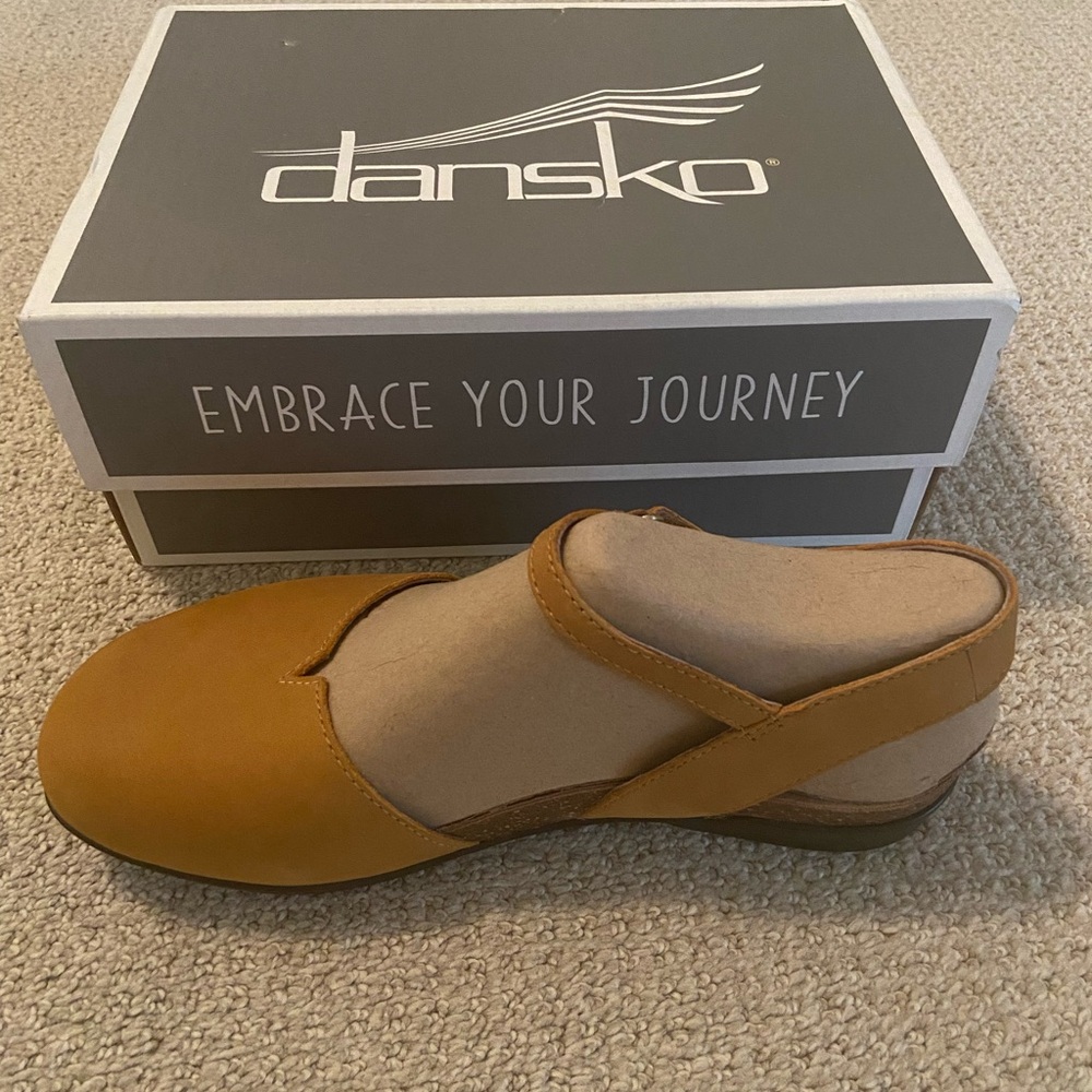 Dansko Rowan Milled Nubuck Shoes- Mustard Color